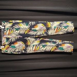 Banana Republic Sz 6 Avery Straight Leg Palm Tropical Print Colorful Ankle Pants